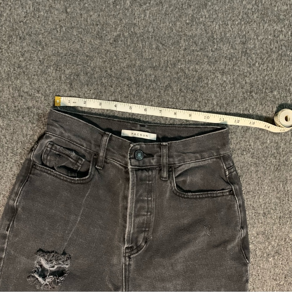Pacsun High Rise Straight Black Distressed Jeans 23 - Picture 8 of 9